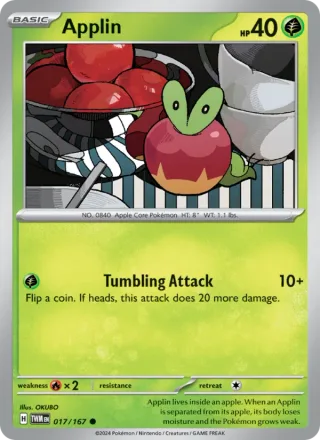 Applin #017 · Twilight Masquerade Pokémon card
