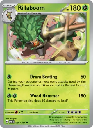 Rillaboom #016 · Twilight Masquerade Pokémon card