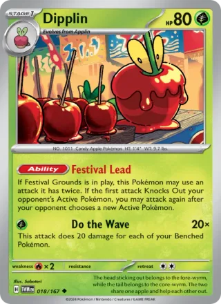 Dipplin #018 · Twilight Masquerade Pokémon card