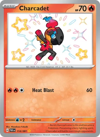 Charcadet #114 · Paldean Fates Pokémon card