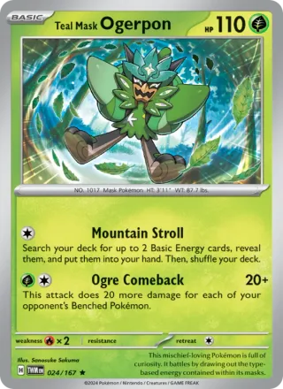 Teal Mask Ogerpon #024 · Twilight Masquerade Pokémon card