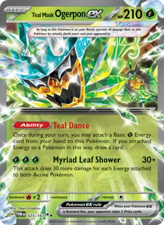 Teal Mask Ogerpon ex #025 · Twilight Masquerade Pokémon card