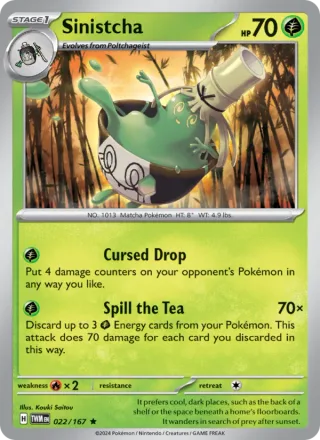 Sinistcha #022 · Twilight Masquerade Pokémon card
