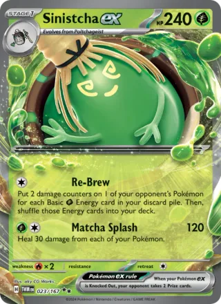 Sinistcha ex #023 · Twilight Masquerade Pokémon card