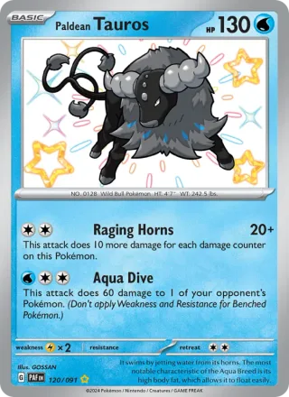 Paldean Tauros #120 · Paldean Fates Pokémon card