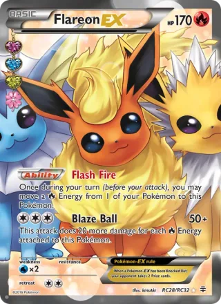 Flareon EX #RC28 · Generations Pokémon card