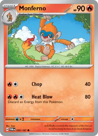Monferno #032 · Twilight Masquerade Pokémon card