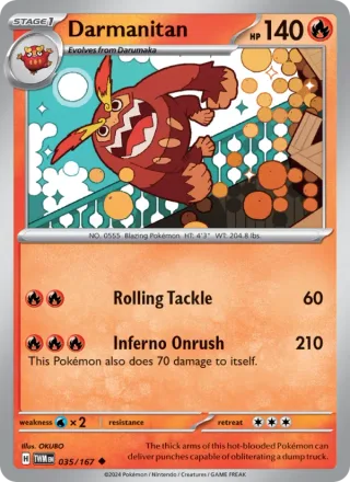 Darmanitan #035 · Twilight Masquerade Pokémon card