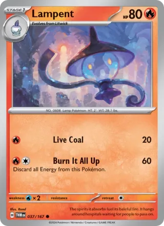 Lampent #037 · Twilight Masquerade Pokémon card