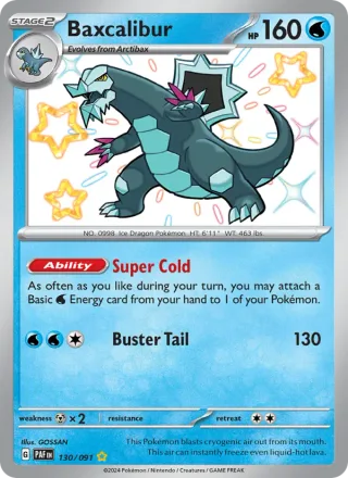 Baxcalibur #130 · Paldean Fates Pokémon card