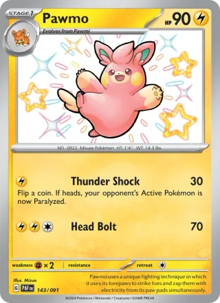 Pawmo #143 · Paldean Fates Pokémon card