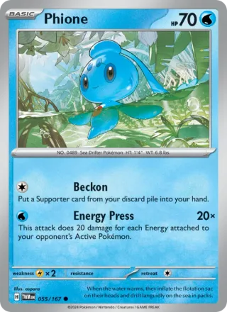 Phione #055 · Twilight Masquerade Pokémon card