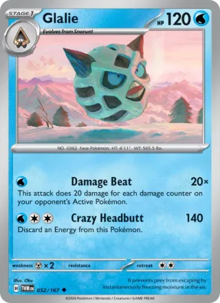 Glalie #052 · Twilight Masquerade Pokémon card