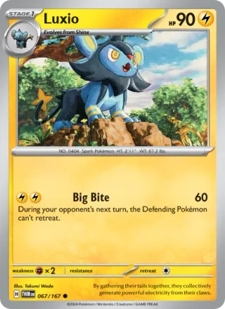 Luxio #067 · Twilight Masquerade Pokémon card
