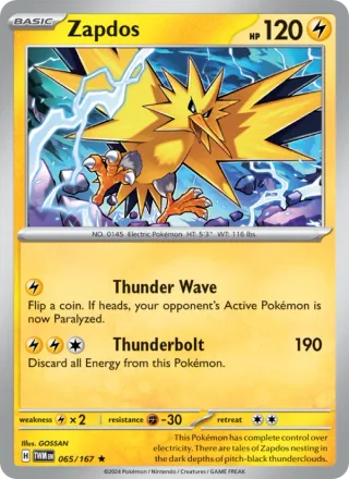 Zapdos #065 · Twilight Masquerade Pokémon card