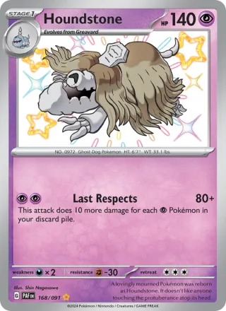 Houndstone #168 · Paldean Fates Pokémon card