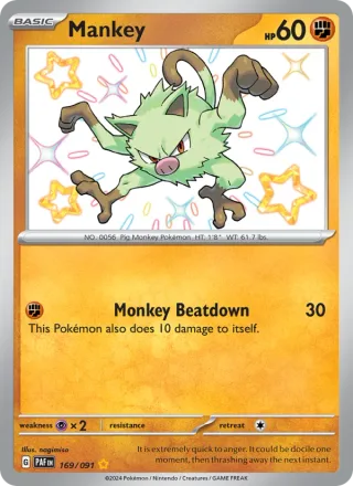 Mankey #169 · Paldean Fates Pokémon card