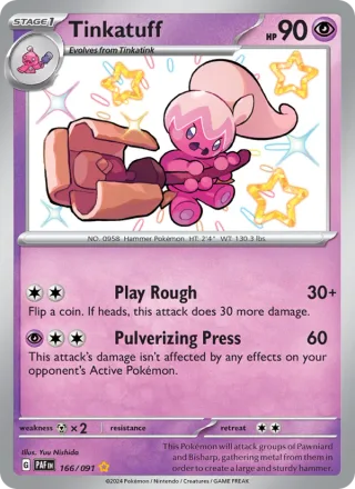 Tinkatuff #166 · Paldean Fates Pokémon card