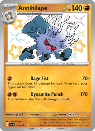 Annihilape #171 · Paldean Fates Pokémon card