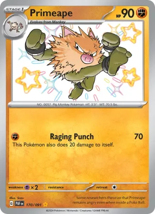 Primeape #170 · Paldean Fates Pokémon card