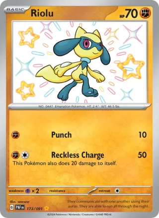 Riolu #173 · Paldean Fates Pokémon card