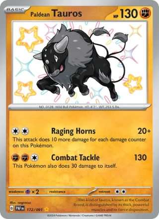Paldean Tauros #172 · Paldean Fates Pokémon card