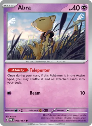 Abra #080 · Twilight Masquerade Pokémon card