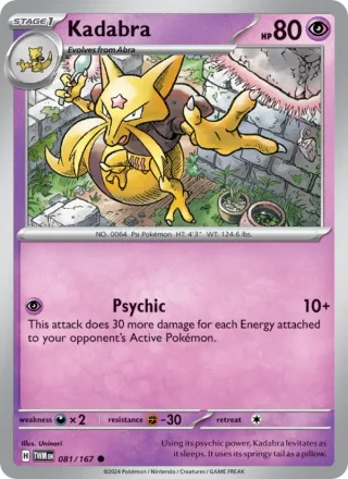 Kadabra #081 · Twilight Masquerade Pokémon card