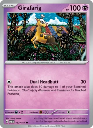 Girafarig #083 · Twilight Masquerade Pokémon card