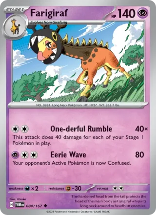 Farigiraf #084 · Twilight Masquerade Pokémon card