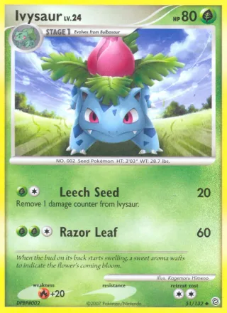 Ivysaur #51 · Secret Wonders Pokémon card