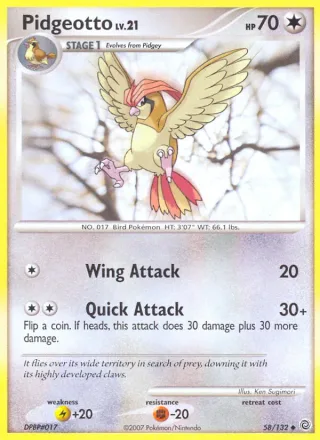 Pidgeotto #58 · Secret Wonders Pokémon card