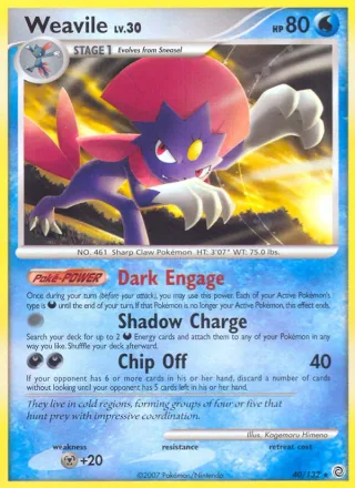 Weavile #40 · Secret Wonders Pokémon card
