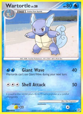 Wartortle #75 · Secret Wonders Pokémon card