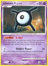 Unown X · Secret Wonders Pokémon card