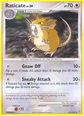 Raticate #61 · Secret Wonders Pokémon card
