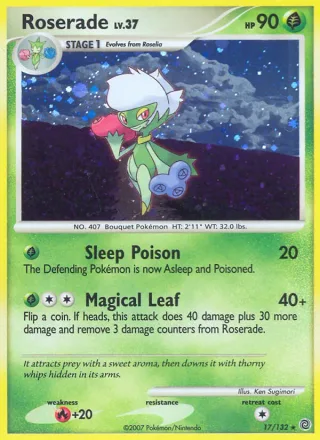 Roserade #17 · Secret Wonders Pokémon card