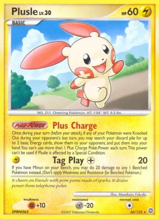 Plusle #36 · Secret Wonders Pokémon card