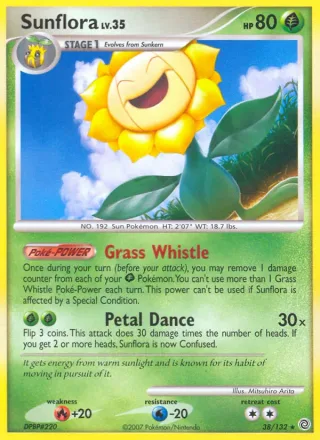Sunflora #38 · Secret Wonders Pokémon card