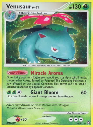 Venusaur #20 · Secret Wonders Pokémon card