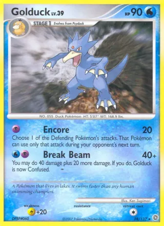 Golduck #28 · Secret Wonders Pokémon card