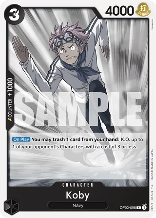 Koby (Treasure Cup) #OP02-098-treasure-cup · One Piece Promotion Cards One Piece card