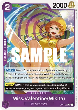Miss.Valentine(Mikita) #OP04-066 · Kingdoms of Intrigue One Piece card