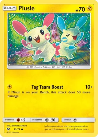 Plusle #33 · Shining Legends Pokémon card