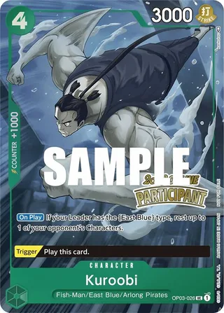 Kuroobi (Online Regional 2023) [Participant] #OP03-026-online-regional-2023-participant · One Piece Promotion Cards One Piece card