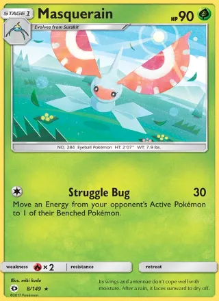 Masquerain #8 · Sun & Moon Pokémon card