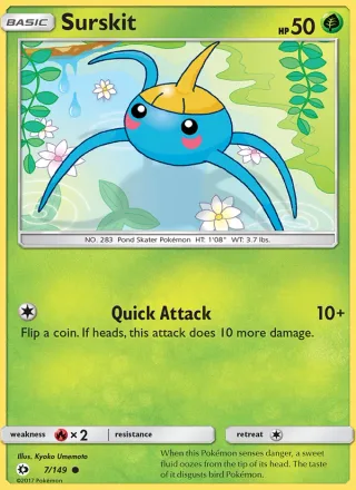Surskit #7 · Sun & Moon Pokémon card