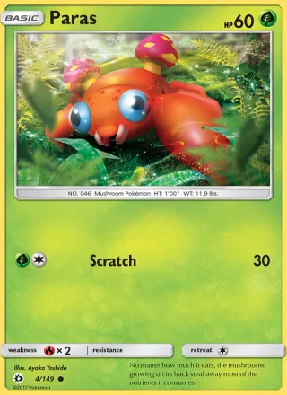 Paras #4 · Sun & Moon Pokémon card