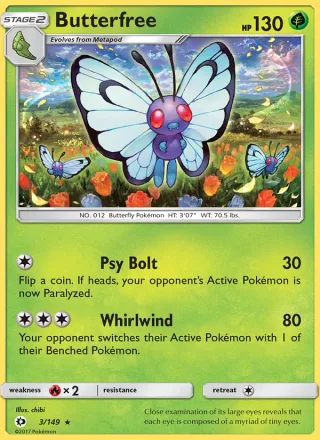 Butterfree #3 · Sun & Moon Pokémon card