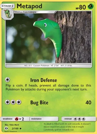 Metapod #2 · Sun & Moon Pokémon card